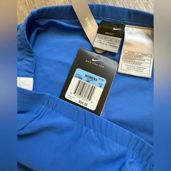 NWT Nike Tennis Skort Dri Fit Skirt Medium Blue NEW - Picture 8 of 9